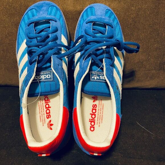 Rare Sample Tag Adidas Handball Spezial Blue Red White Men 9 US 8.5 UK 42 2/3 EU - Picture 6 of 10
